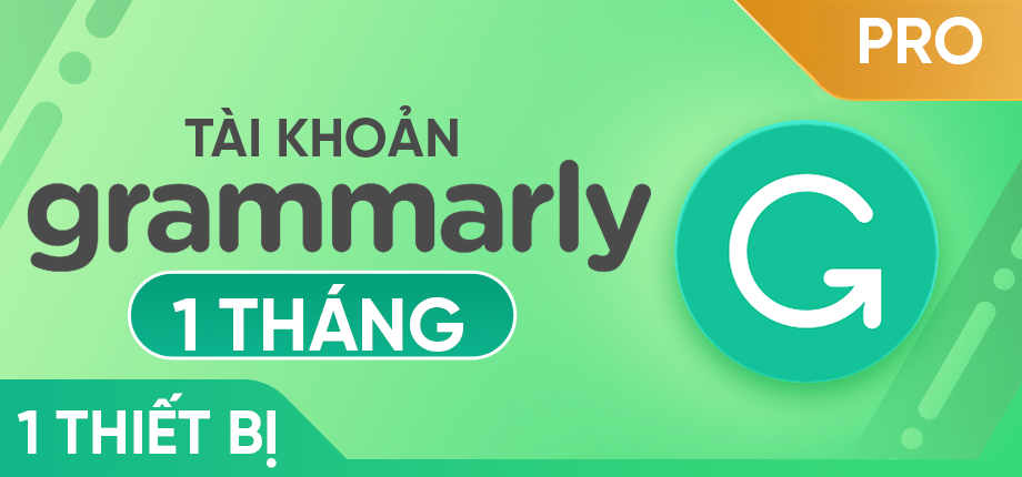 Grammarly Pro (AI) 1 tháng 1 thiết bị - Tài khoản